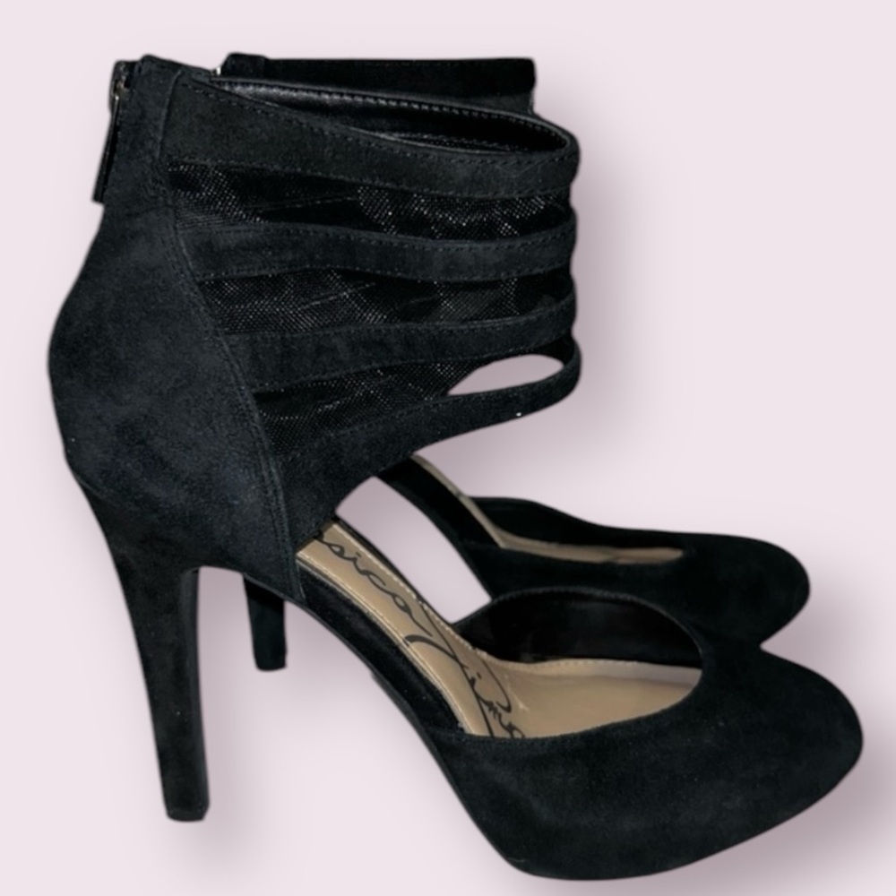 JESSICA SIMPSON JS-AVALYN Black Upper Leather High Heel Shoes